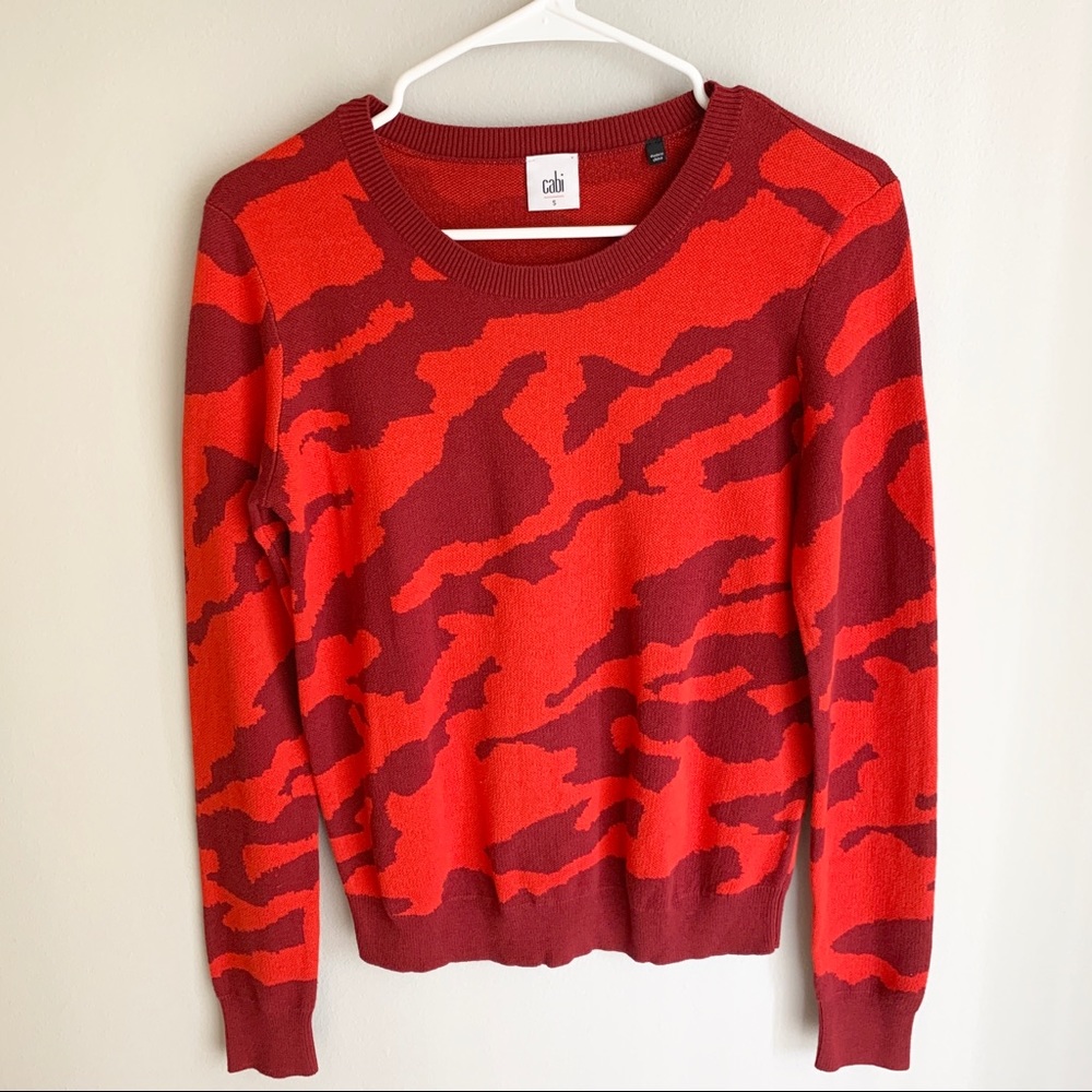 CAbi style 3158 Sakura red camo sweater